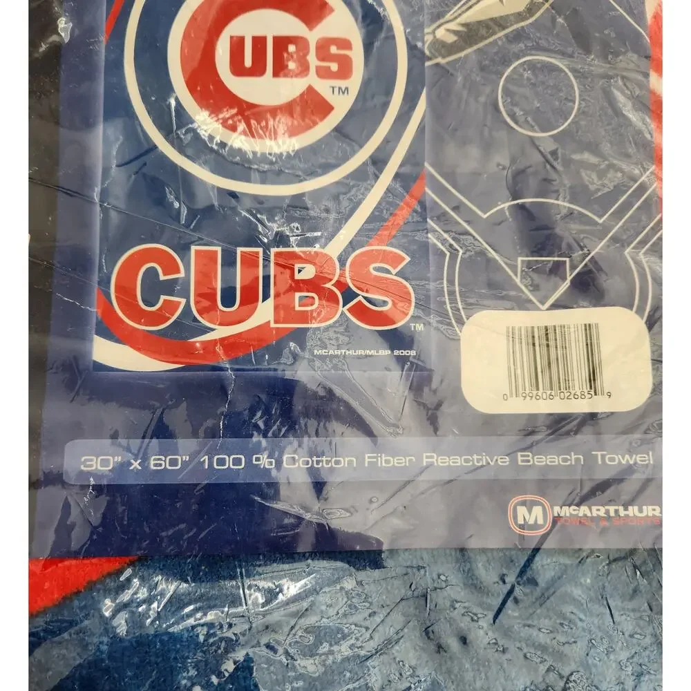 MLB Chicago Cubs Red Blue Beach Towel 30 X 60 NIB Lightweight